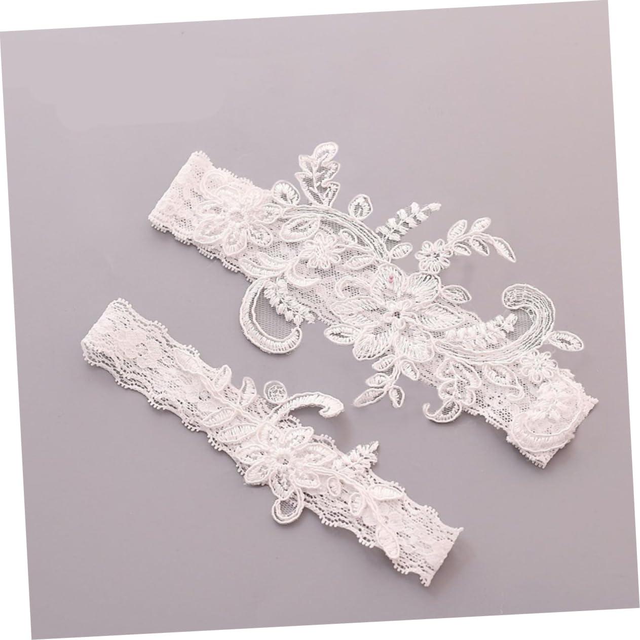 Abaodam 2paires Jarretière Dentelle Fleurie Pour Femme De Élégante Pour Mariage Et Fête Accessoire De Décoration Raffiné