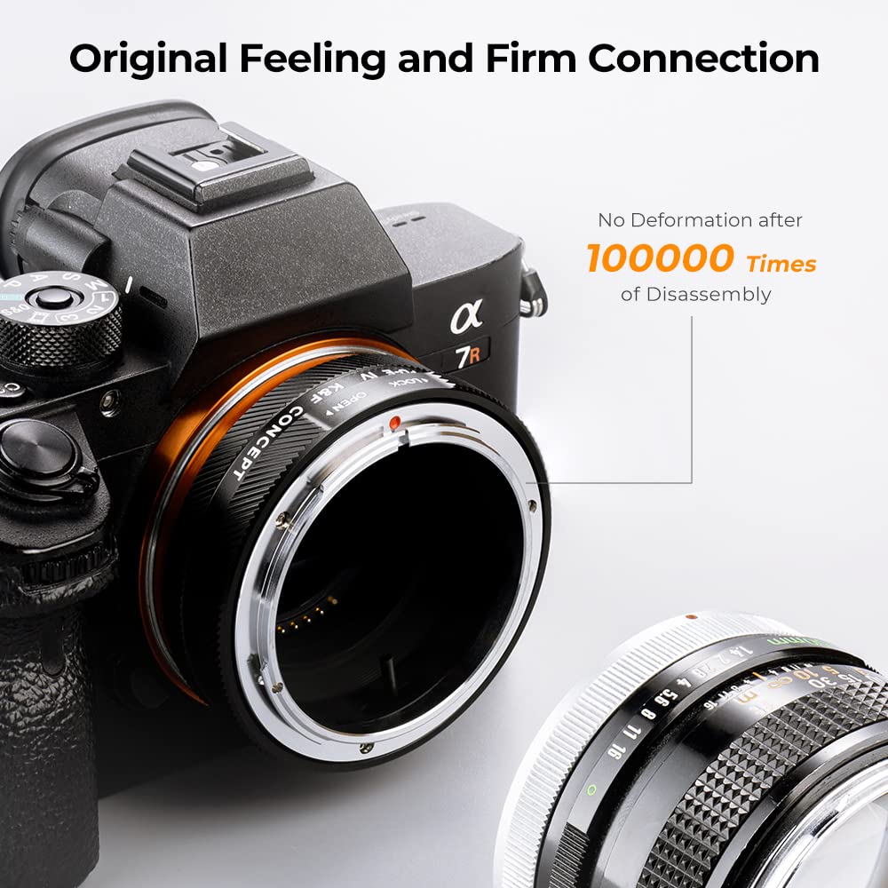 K&F CONCEPT Bague d'adaptation Manuelle Compatible avec Utiliser Objectifs compatibile Con Canon FD sur Appareils Photo compatibile Con Sony E de Version IV FD-NEX