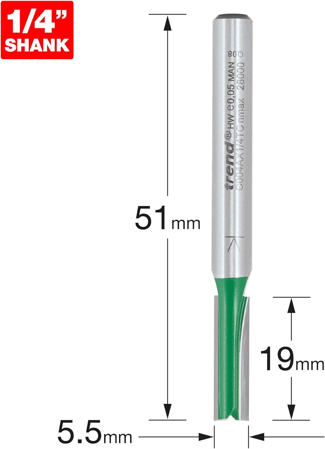 Trend C004AX1/4TC Router bit, Black