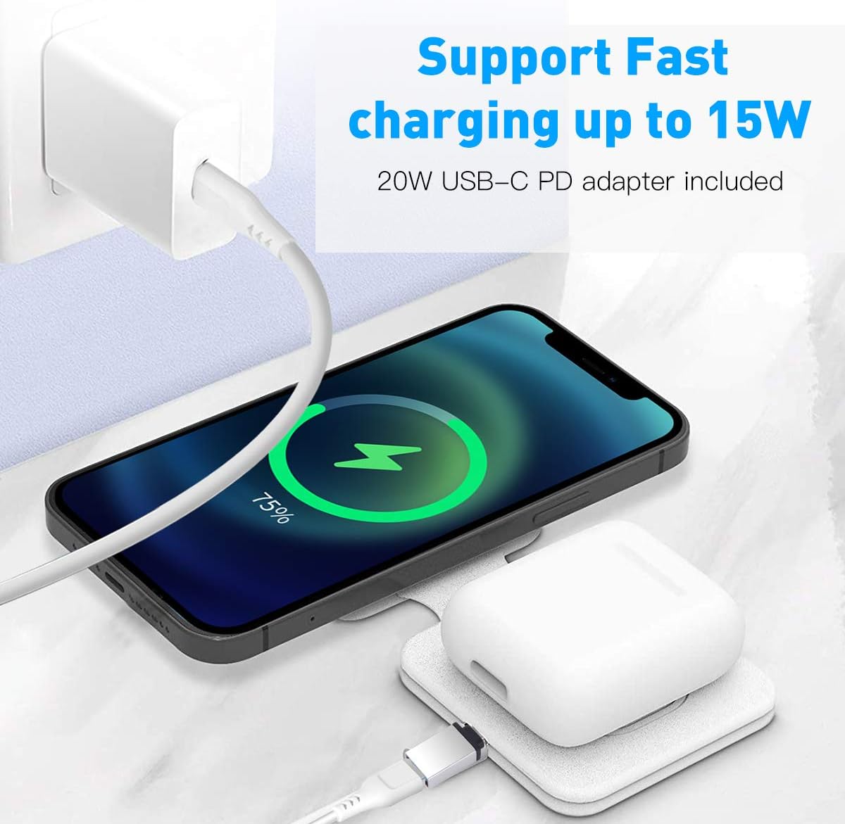 Exclusive Discount 80% Offer AICase 2 in 1 Wireless Charger for Magnetic Charger Dual Charger for iPhone 12 Mini /12 Pro/12 Pro Max/ 11 Series/X/XR, AirPods Pro,iWatch Best Promo AICase 2 in 1 Wireless Charger for Magnetic Charger Dual Charger for iPhone 12 Mini /12 Pro/12 Pro Max/ 11 Series/X/XR, AirPods Pro,iWatch