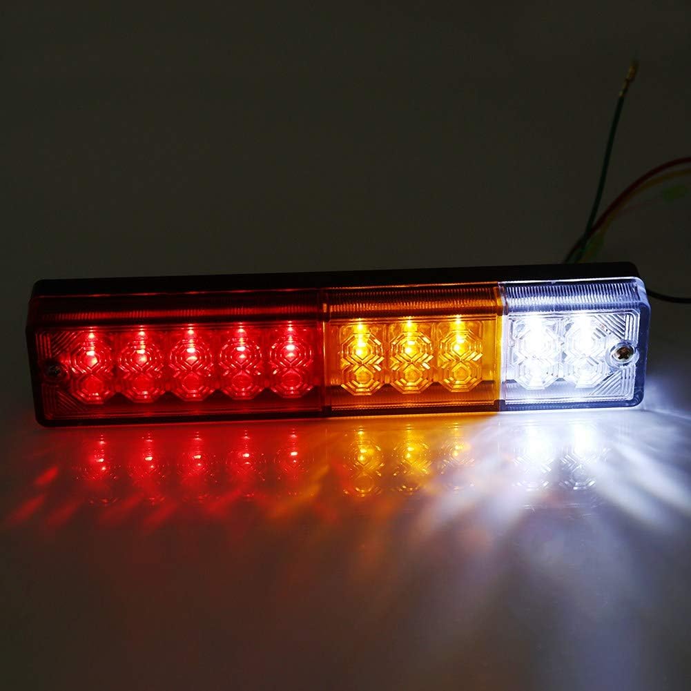 Barra de luz trasera de camión LED 2 piezas Señal de giro Freno marcha atrás Luz trasera impermeable para camión Recogida de remolque de barco RV Camper UTV UTE Caravanas(12V)
