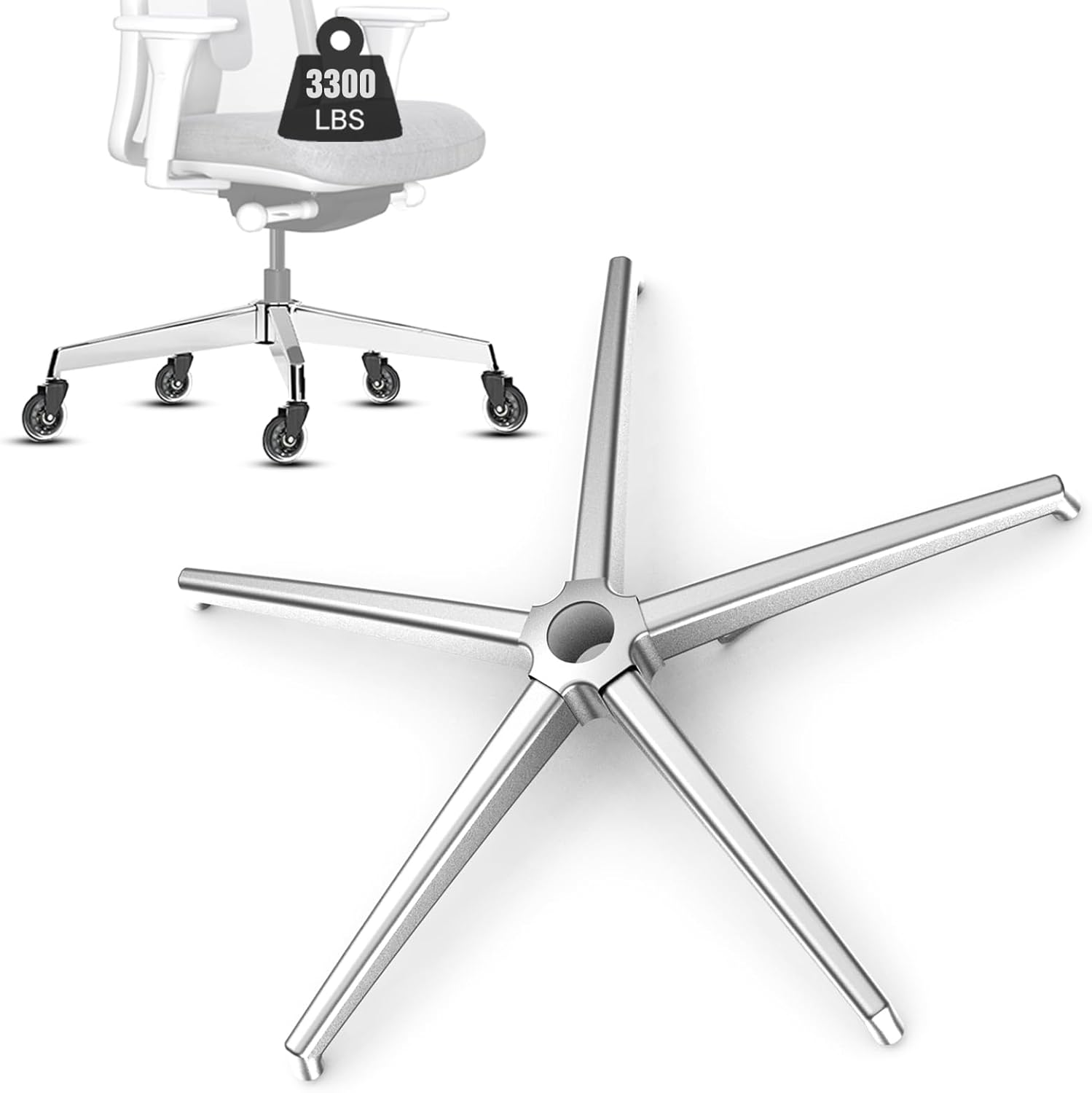 Office Chair Base Replacement PartsWith 5 Casters With Brakes  3300 Lbs Heavy Alloy Office Chair Base Replacement Office Chair Reinforced Metal Legs P 41063602 - View #8