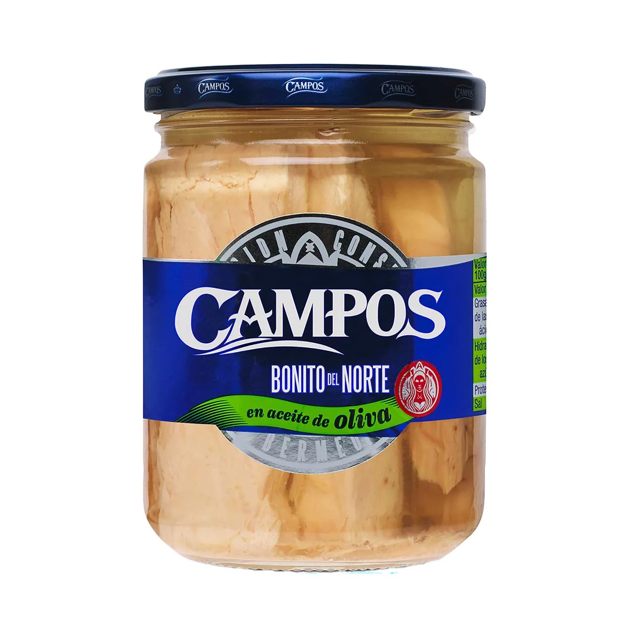 CAMPOS Weißer Thunfisch aus dem Norden in Olivenöl CAMPOS 260 g, 6er-Pack.