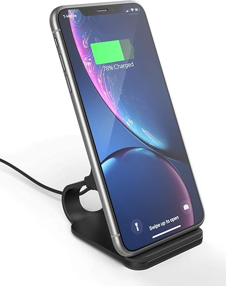 ENCASED Wireless Charger for iPhone 12 Pro Max/11/XR/Xs/SE/8 Plus Charging  Stand, Qi Fast Charge Enabled Phone Power Station (No AC Adapter) Black :  Amazon.co.uk: Electronics \u0026 Photo
