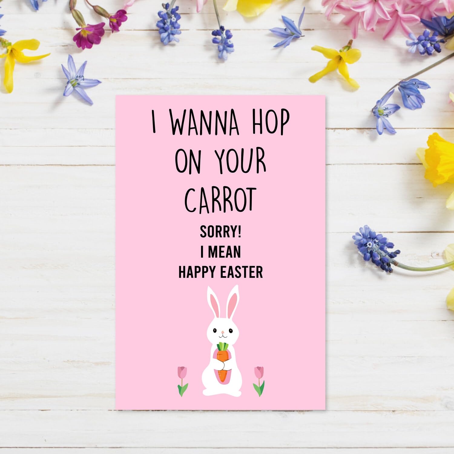 Ithmahco Humor Easter Card for Men, Easter Card Gift for Husband Boyfriend from Wife Girlfriend, I Wanna Hop on Your Carrot