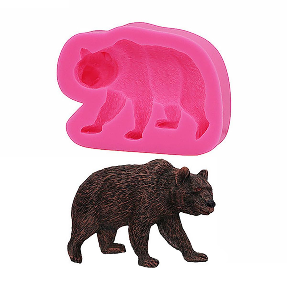 3D Brown Black Bear Silicone Mold for DIY Decoration Trinket Crystal Polymer Necklace Earrings Resin Epoxy Plaster Pendant Mold Bag Tag Luggage