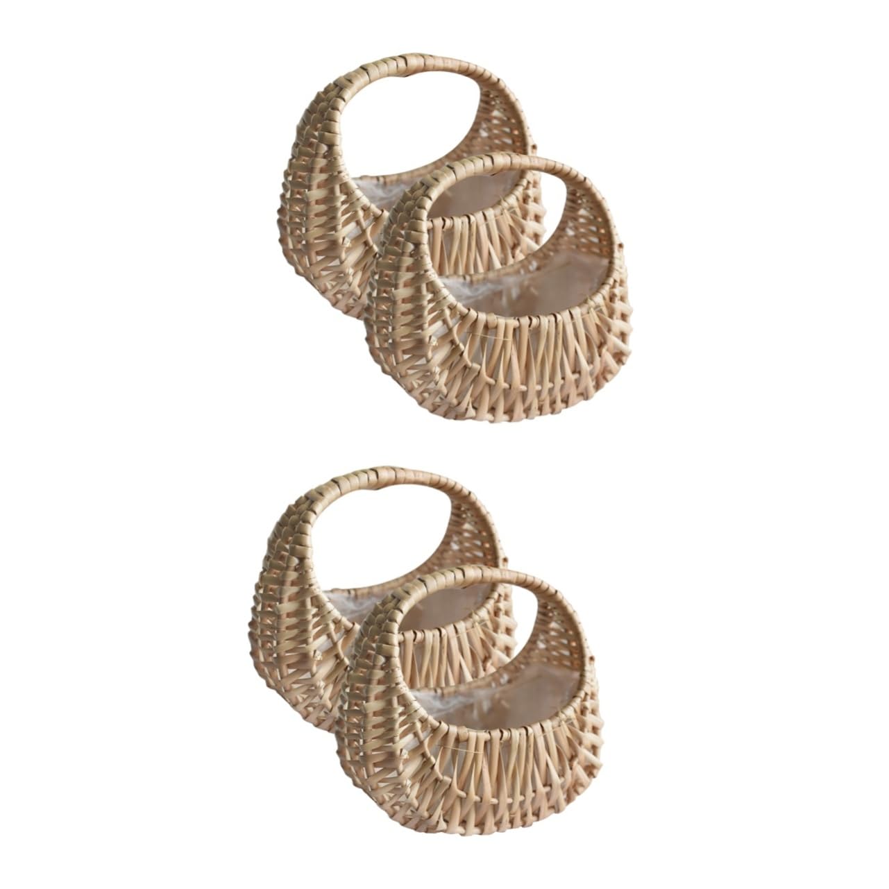 Abaodam 2 Set Cesto Di Fiori in Rattan Cestini Portaoggetti Cestino Cestini Di Vimini Grandi Cesti Di Vimini Impianti Nozze Portafiori Decorativo Salice 2 Pezzi*2