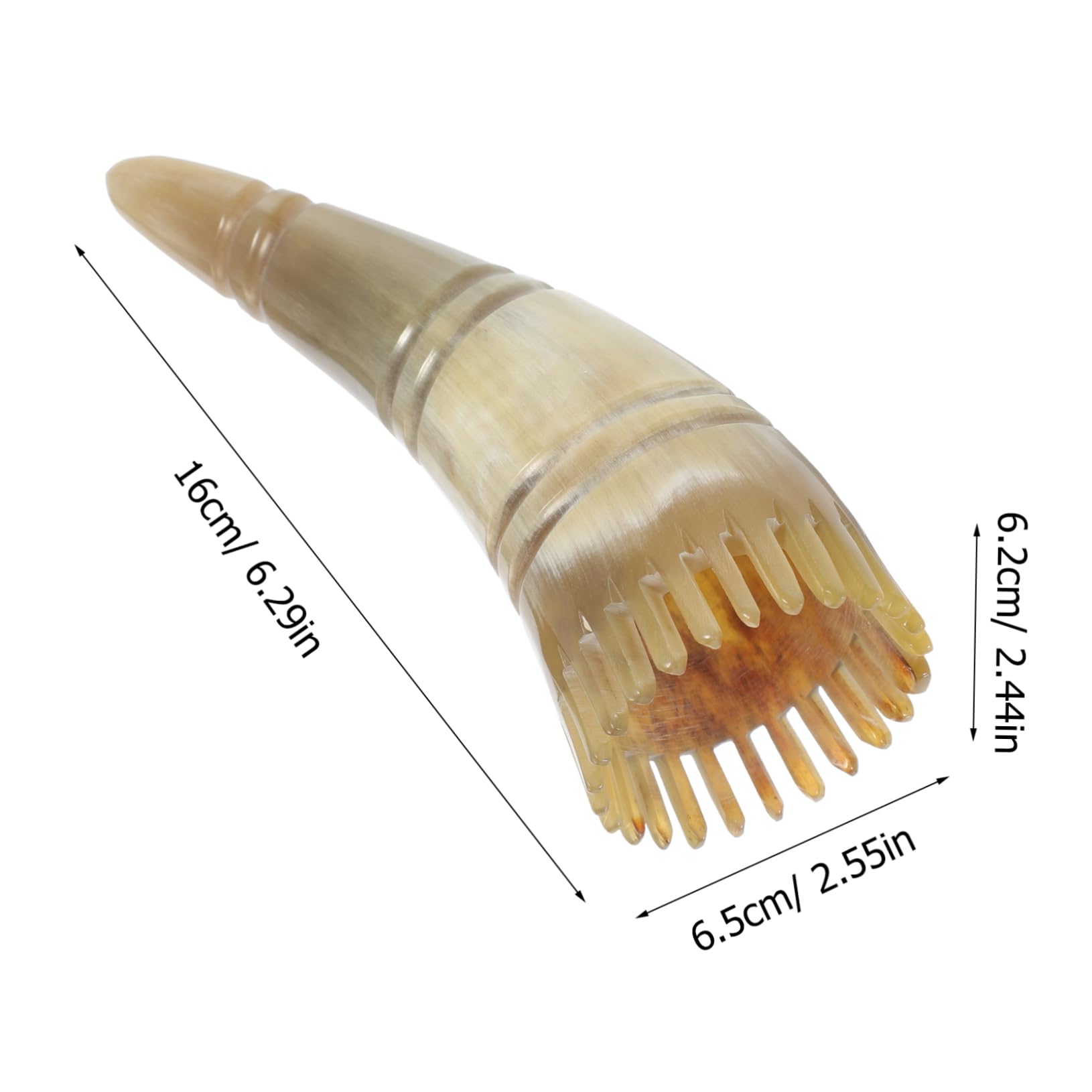 COLLBATH Comb Scalp Massage Energy Scalpe Massage Comb Natural Horn Shampoo Brush Daily Use Head Therapy Massager