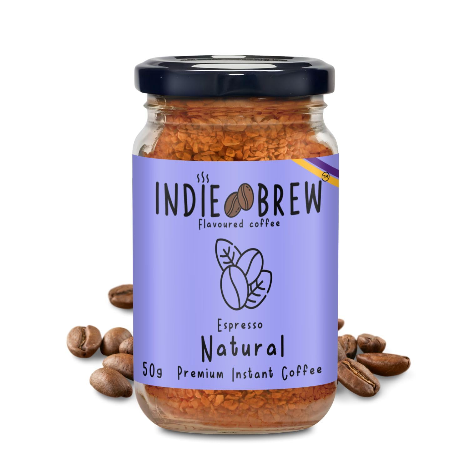 Indie Brew Natural Espresso instant coffee powder, 100% arabica coffee, Freeze dried flavoured coffee, No added sugar, Low calorie, Black Coffee to stay energetic | Coffee 50g | Makes 25 bold cups (B0C3953R2G) Amazon Price History, Amazon Price Tracker