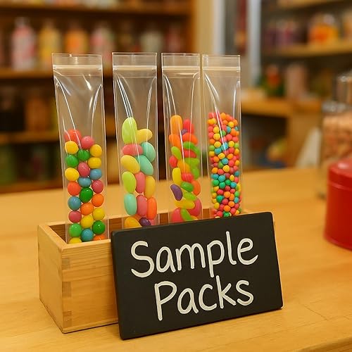 Miniatura 5 de Bolsas de polipropileno autoadhesivas transparentes de 1 x 10 pulgadas, paquete de 100 bolsas de celofán resellables para barras de pretzel de