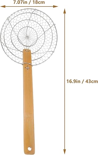 Miniatura 3 de Colador de acero inoxidable con mango de malla fina para un colado eficiente, accesorio de cocina perfecto para freír y cocinar