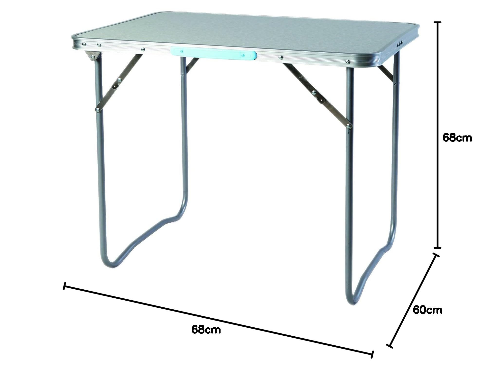 Mojawo 5tlg. Campingmöbel Set Alu 80x60x68cm 1x XL Campingtisch mit Tragegriff + 4 Anglerstühle, Faltstühle Schwarz