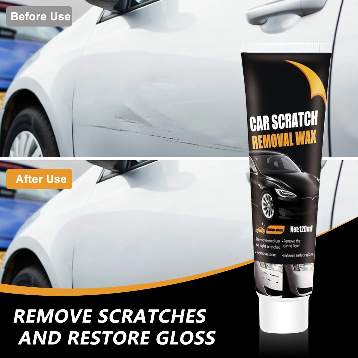 2PCS Scratch Remover for Vehicles, 2026 New Car Scratch Repair Paste Scratch Remover Kit with Wipe Sponge, Car Polishing Wax Scratch Remover for Deep Scratches - Image 3