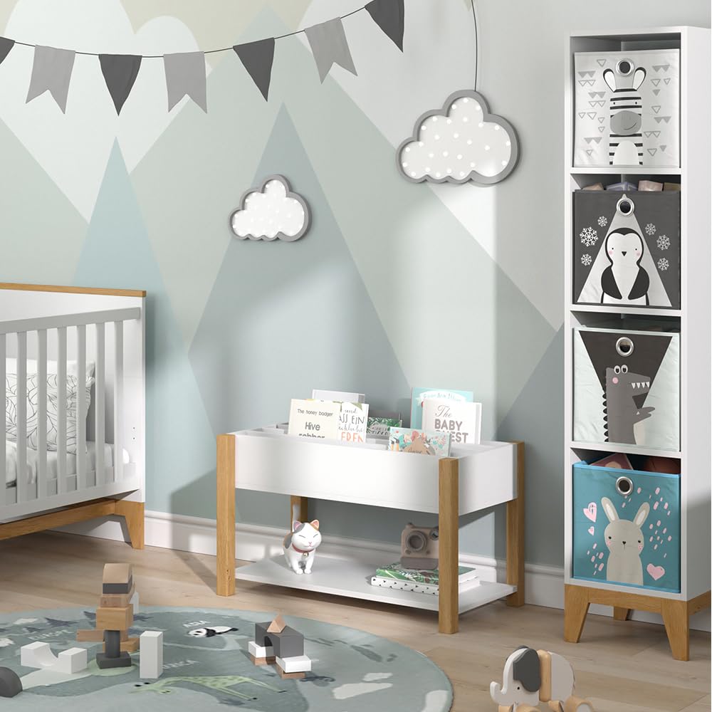 VitaliSpa Étagère pour Enfants Malia, Blanc, 80x46cm, autoportant pour Le Rangement des Jouets et des Livres
