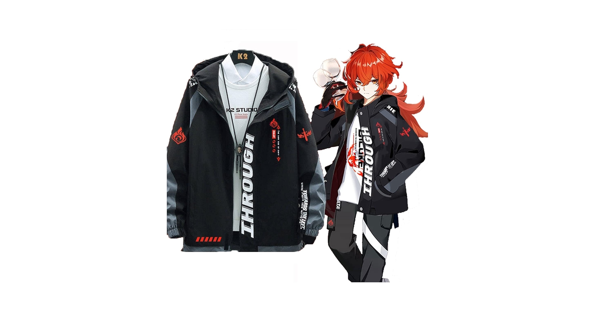 Amazon.co.jp: 原神 ディルック 印象パーカー ジャケット服 秋冬