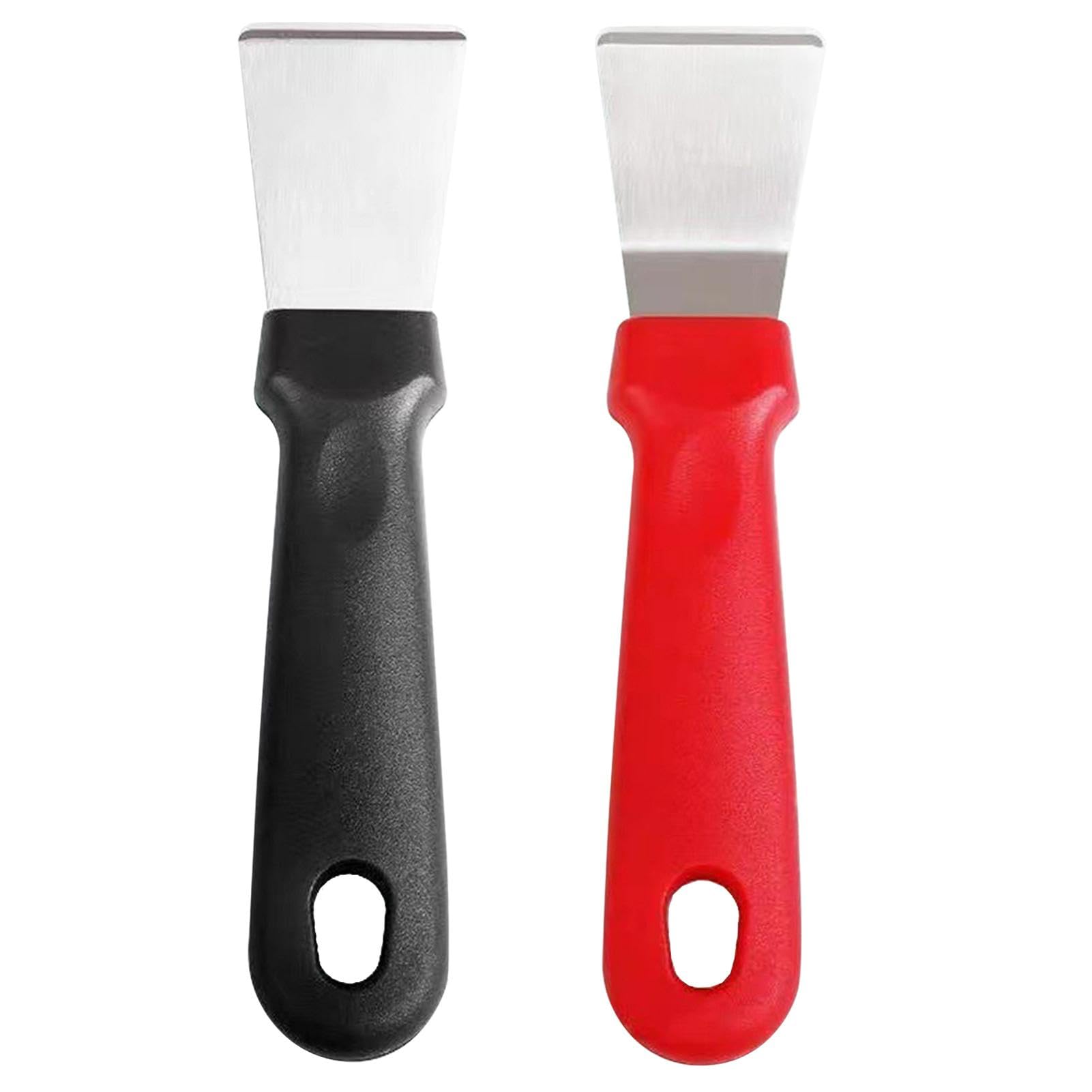 2Pcs Cleaning Scrapers, Stainless Steel Scrapers, Scraper for Ovens, Stoves, Induction Hob, Freezer, None-Scratches Putty Scraper, Corner Seam Cleaning Tools - Versatile Kitchen Tool, 6.02x1.34in