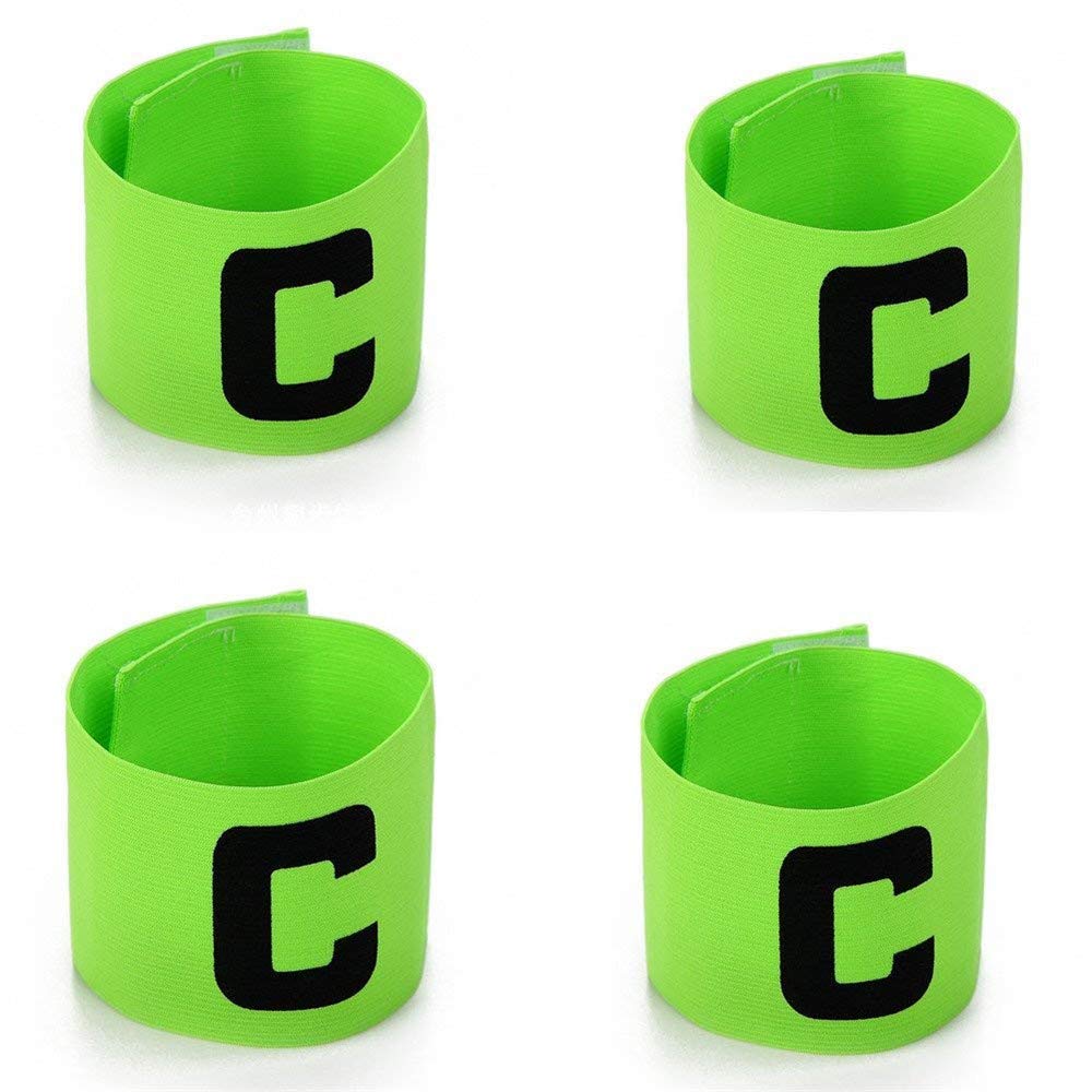 Wendy Mall4Pcs Colorful Football Soccer Player Sport Flexible Sports Adjustable Bands Captain Armband for Kids and Youth