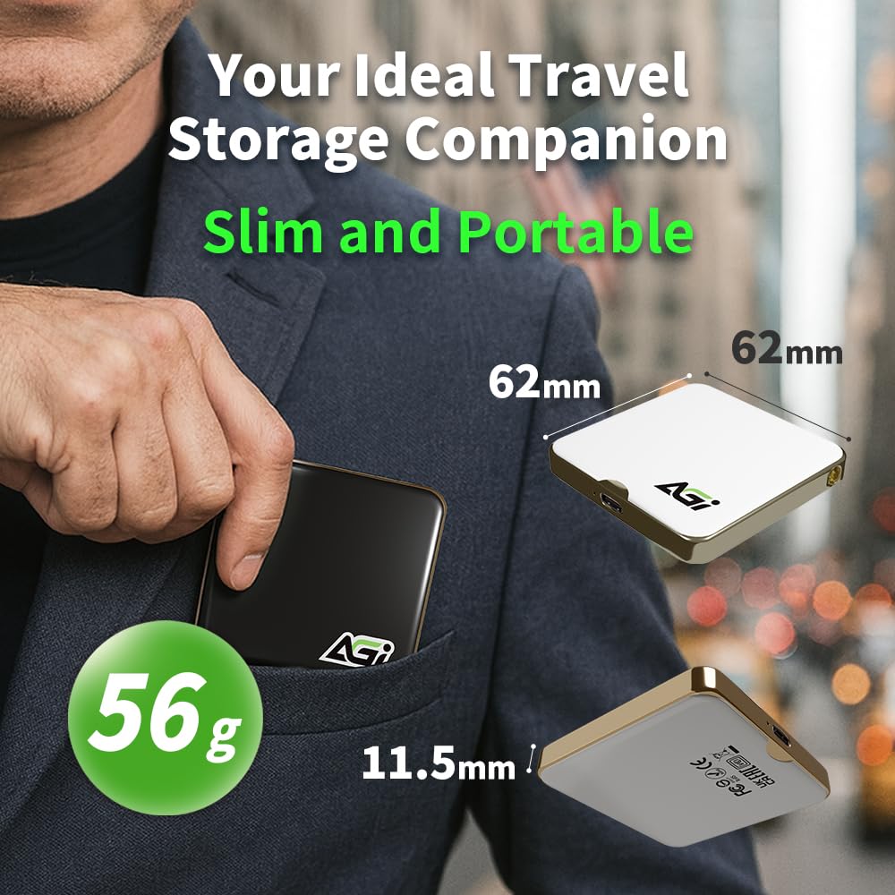 Amazon | AGI 外付け SSD 2TB 白 MagSafe 対応 読み取り最大 2050MB/秒