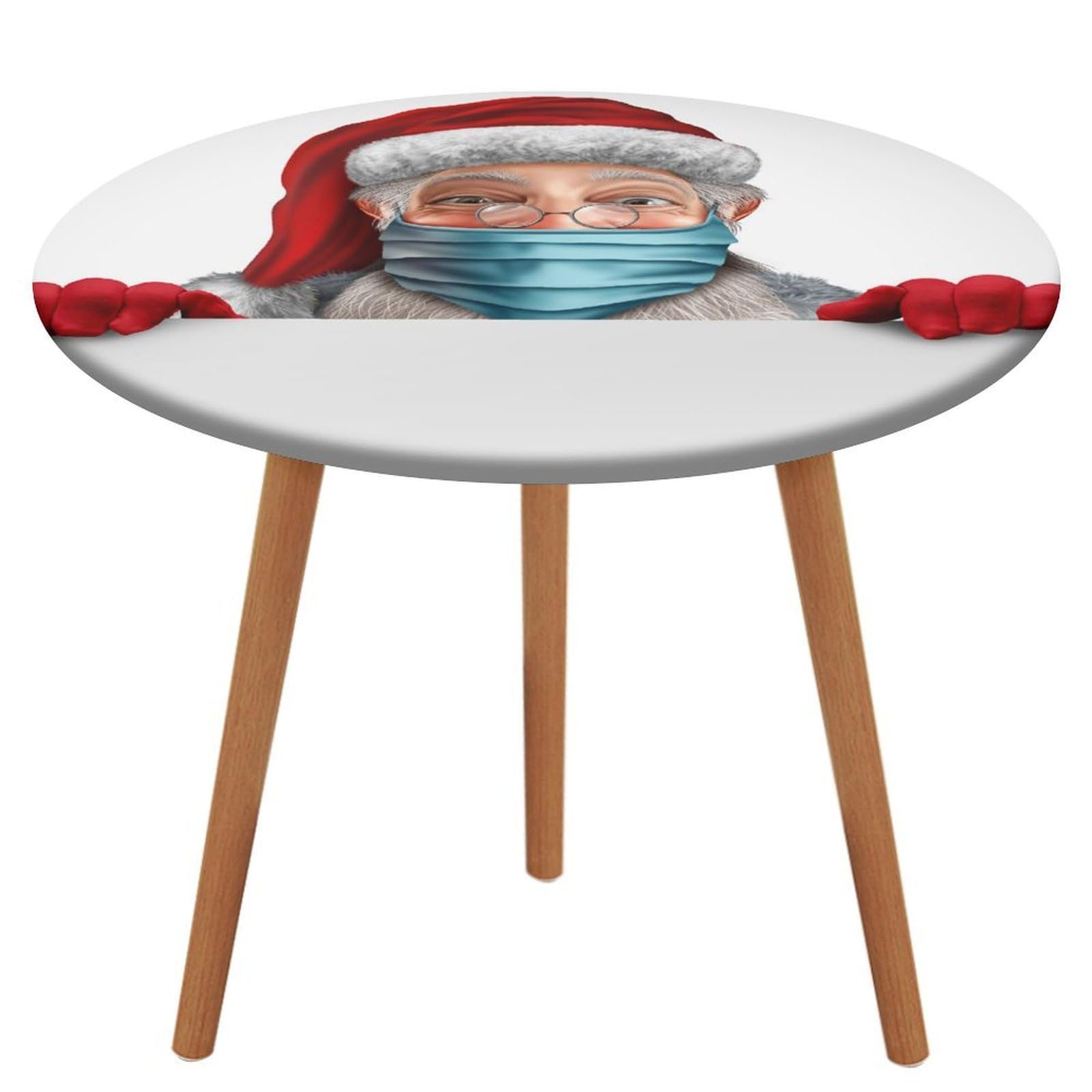 MZGFAQ Lovely Santa Claus Round Table Cloth Waterproof Circular Table Cover For Picnic Patio Outdoor