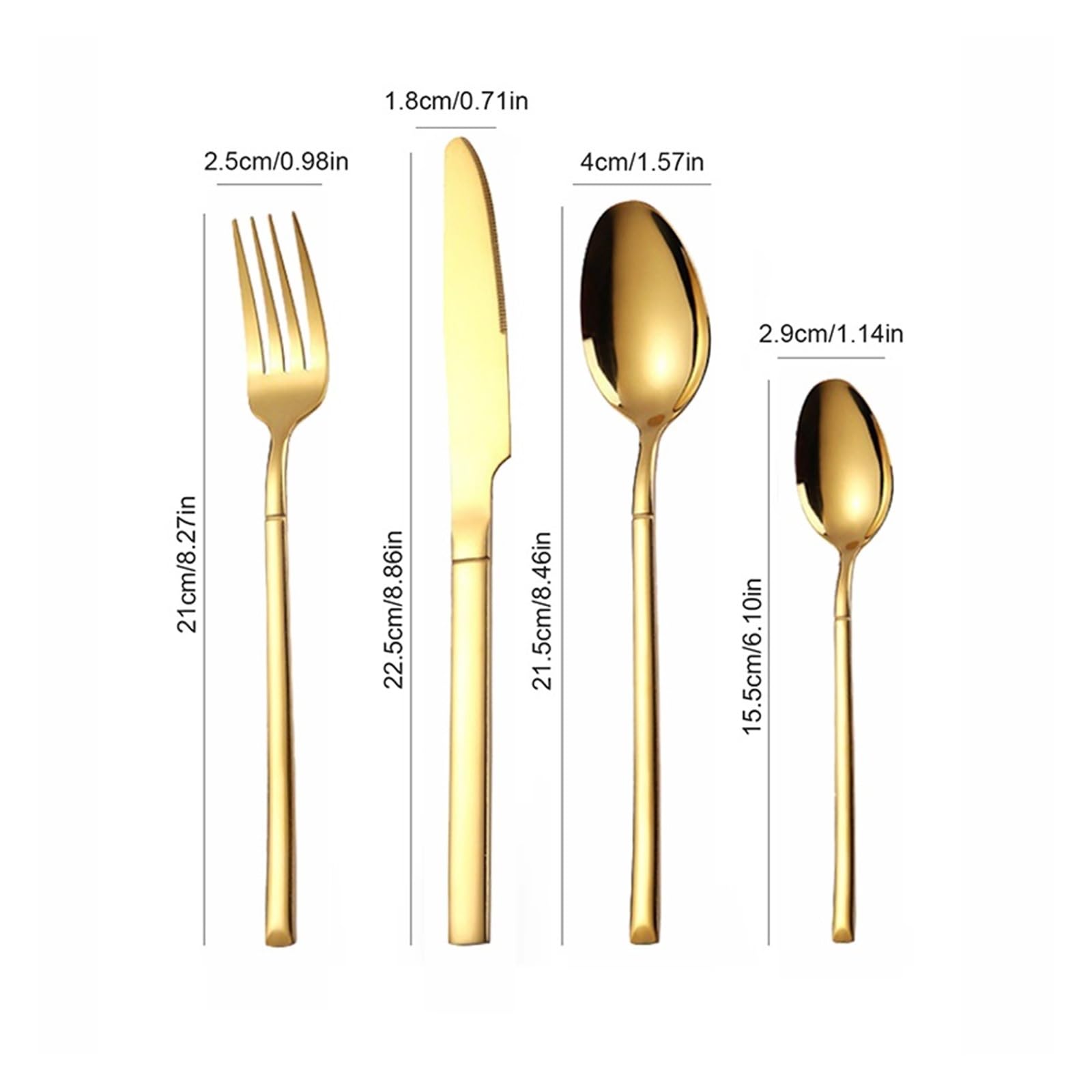 4/16-teiliges Besteckset aus Edelstahl | [](16pcs gold)