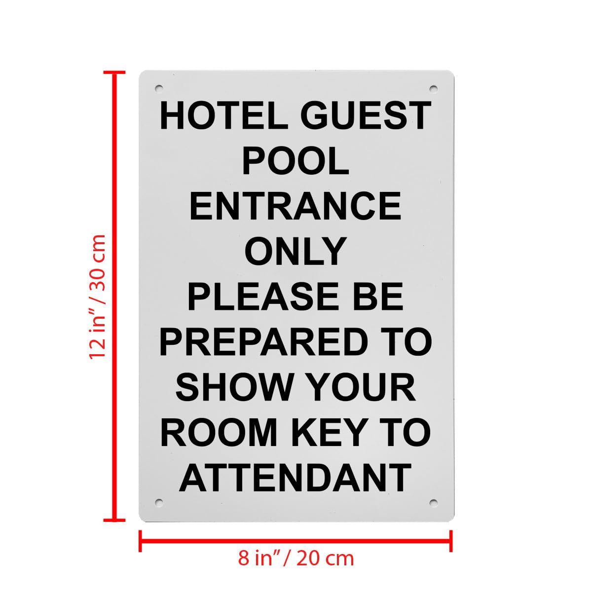 Hotel Guest Pool Entrance Only Please Sign, 8.5 x 11 in