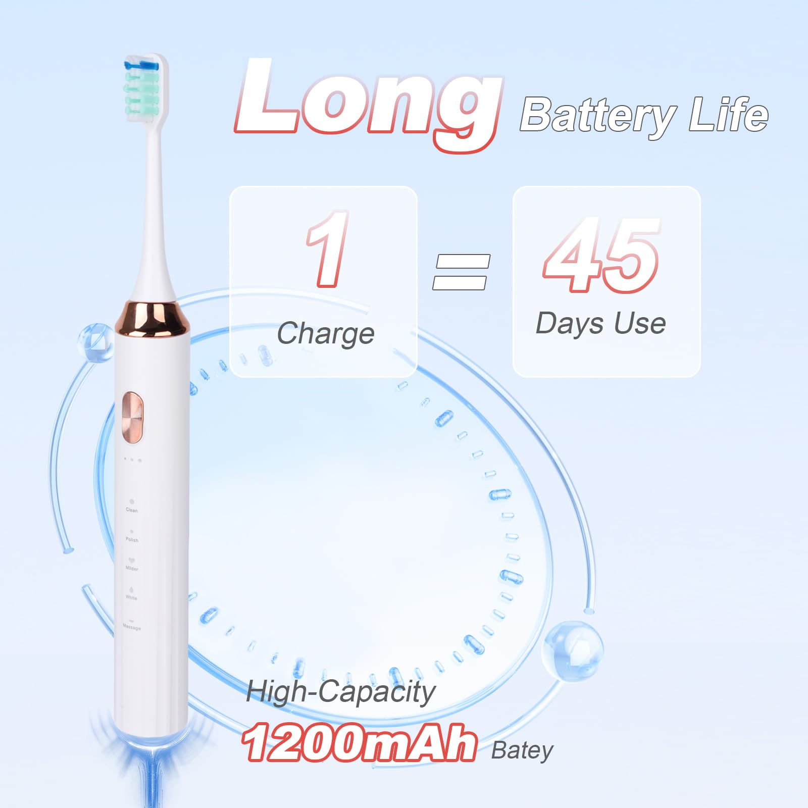 Sonic - Paquete de 6 cepillos de dientes eléctricos para adultos y niños, incluye 18 cabezales de cepillo de dientes de repuesto, 5 modos con temporizador inteligente de 2 minutos