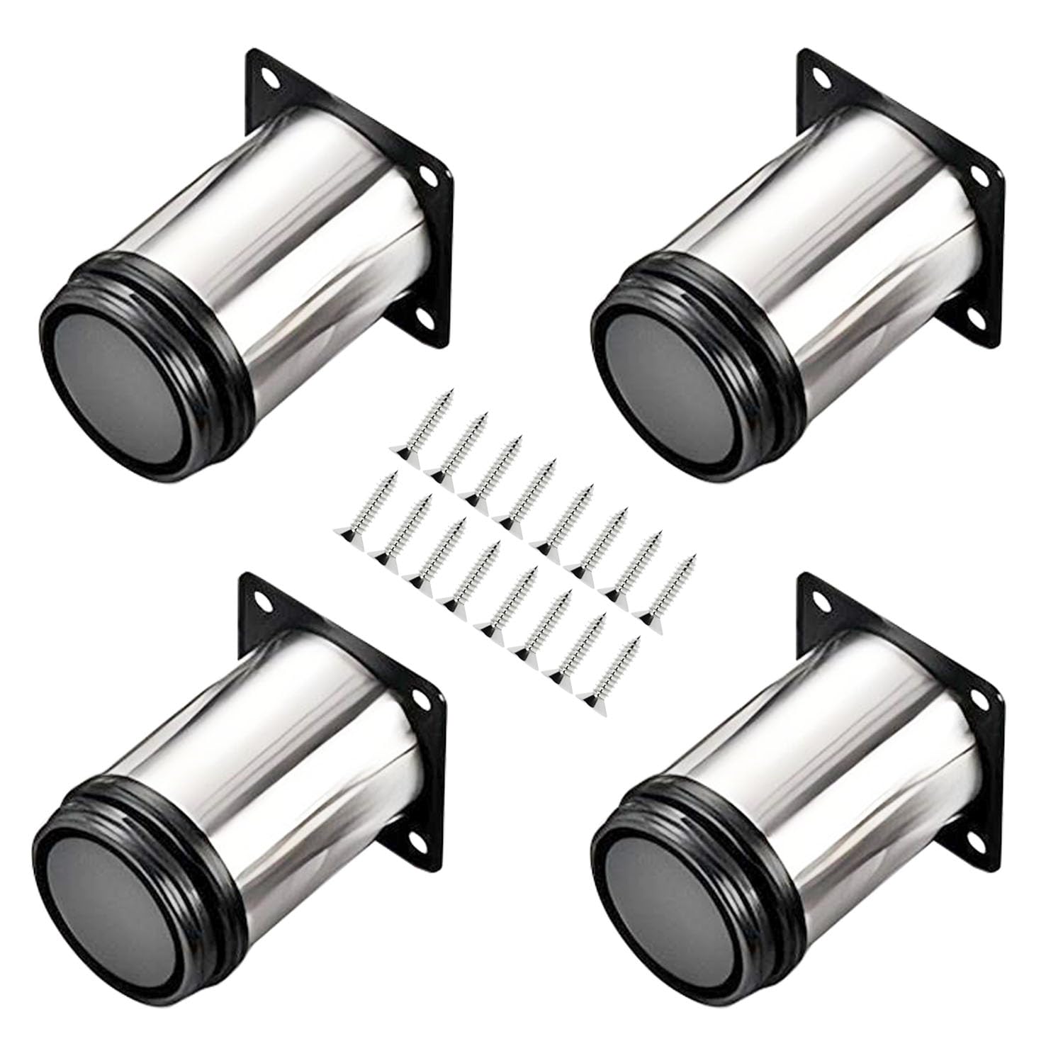 Qrity 4 Units 80mm Furniture Legs, Adjustable Furniture Feet Height, Legs for Sofa Couch Furniture Chair Cabinet