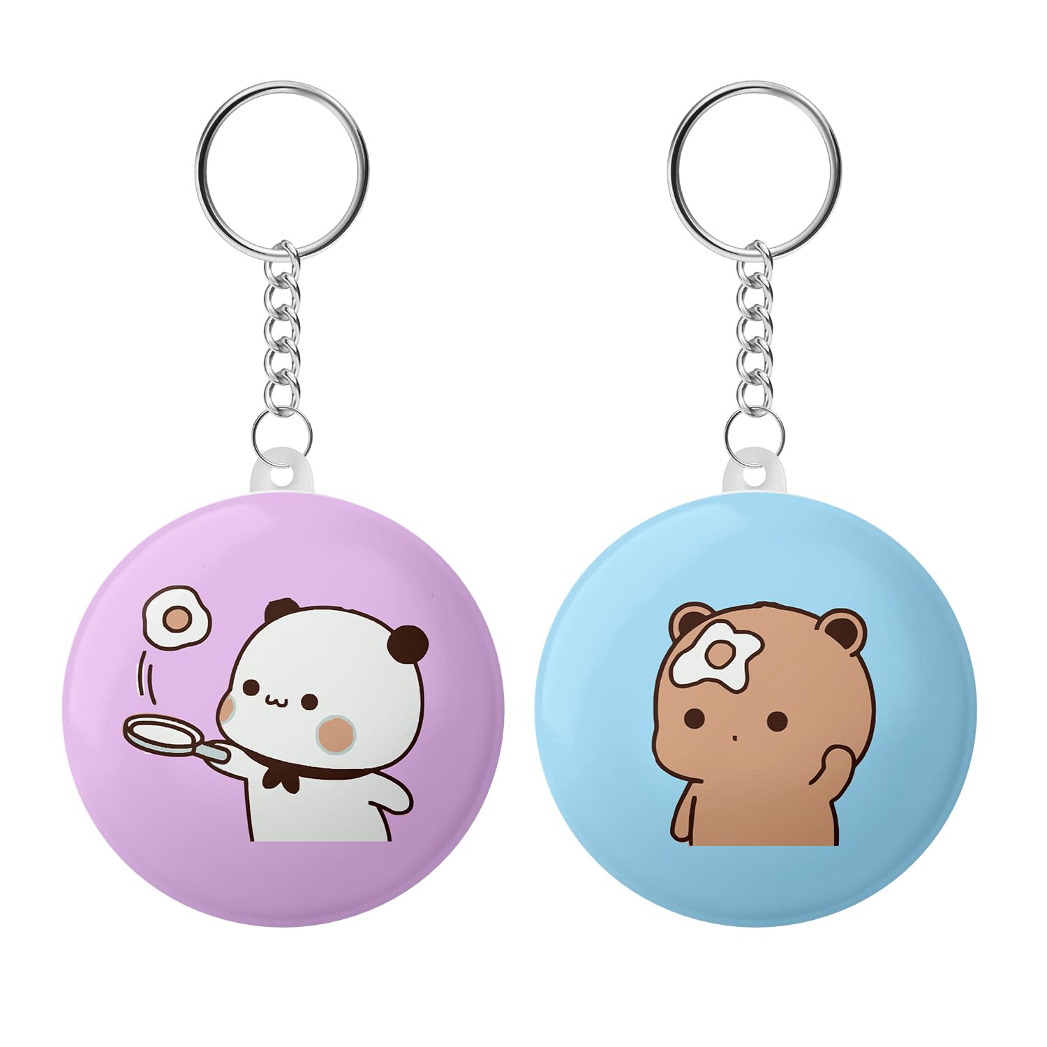 Babu Dudu Bubu’s Cooking Skills Couple Keychains – Cute Panda & Bear Egg Cooking Keychain Set | for Couples, Friends Funny Cute for Boyfriend, Girlfriend, Set of 2-image-47