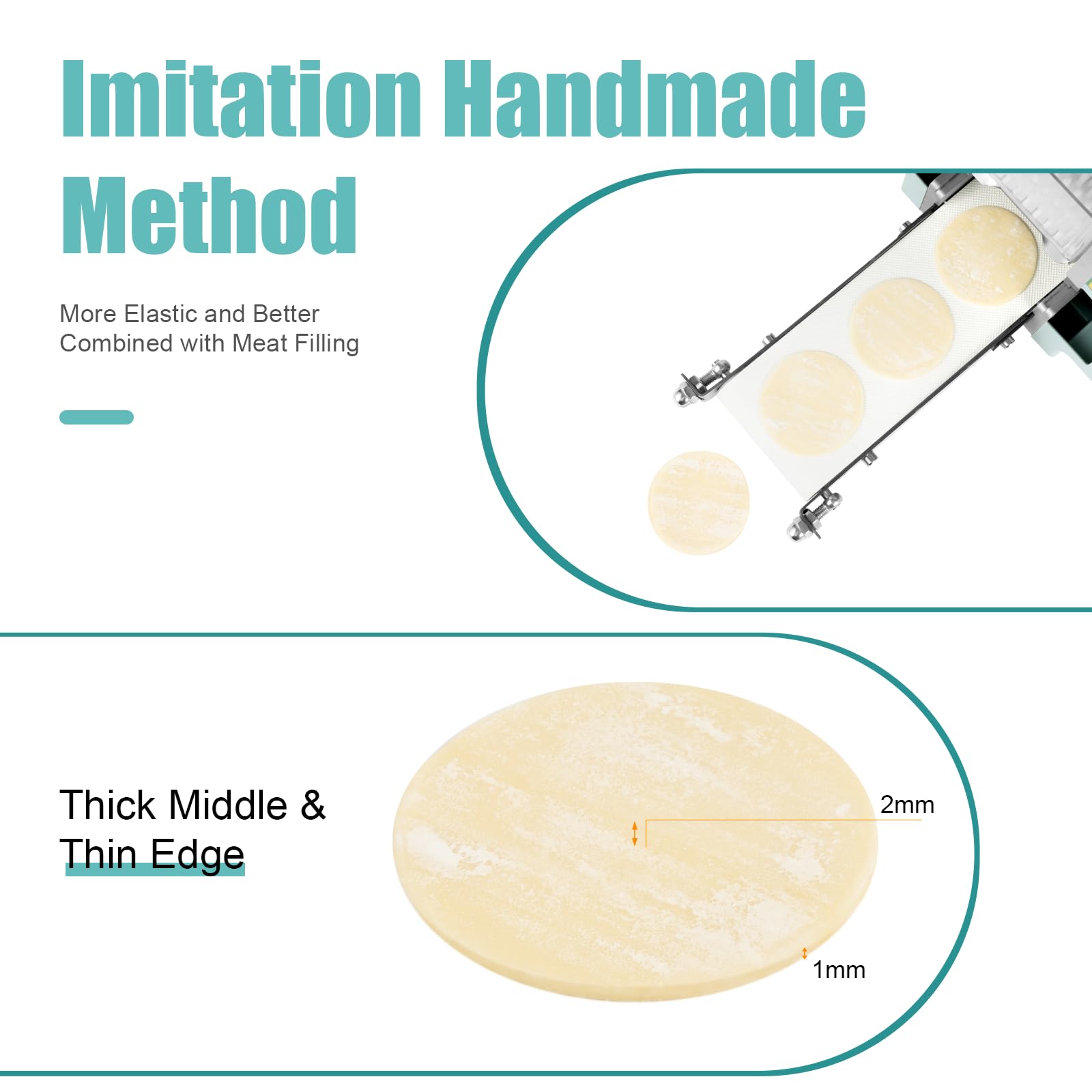 110V 140W Electric Dumpling Maker, Commercial Dumpling Wrapper Maker, Automatic Dumpling Skin Maker Machine with 8cm Round Mold, Empanada Press, Wonton Dough Maker for Restaurant