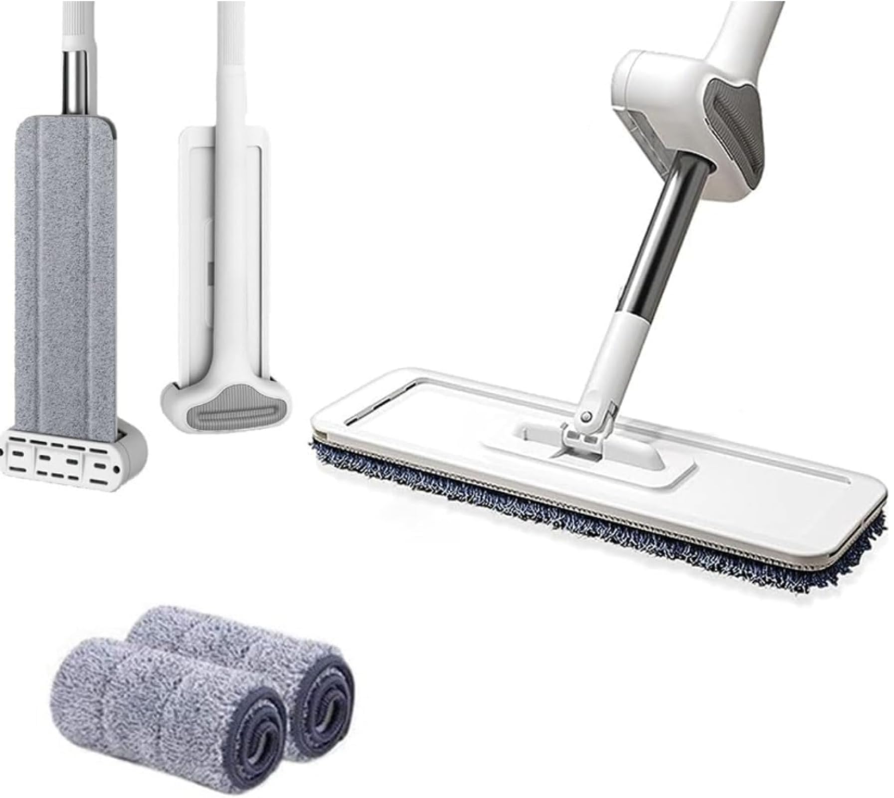 Floor mop balai plat 360° et ses 2 chiffons pour un nettoyage rapide du salon