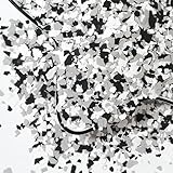 1LB Epoxy Floor Flakes Blend Decorative Color Chips Garage Paint Flakes Concrete Floor Coatings Kits for Garage Floors Wall Interior and Exterior House Paint（Black, White, Light Gray）
