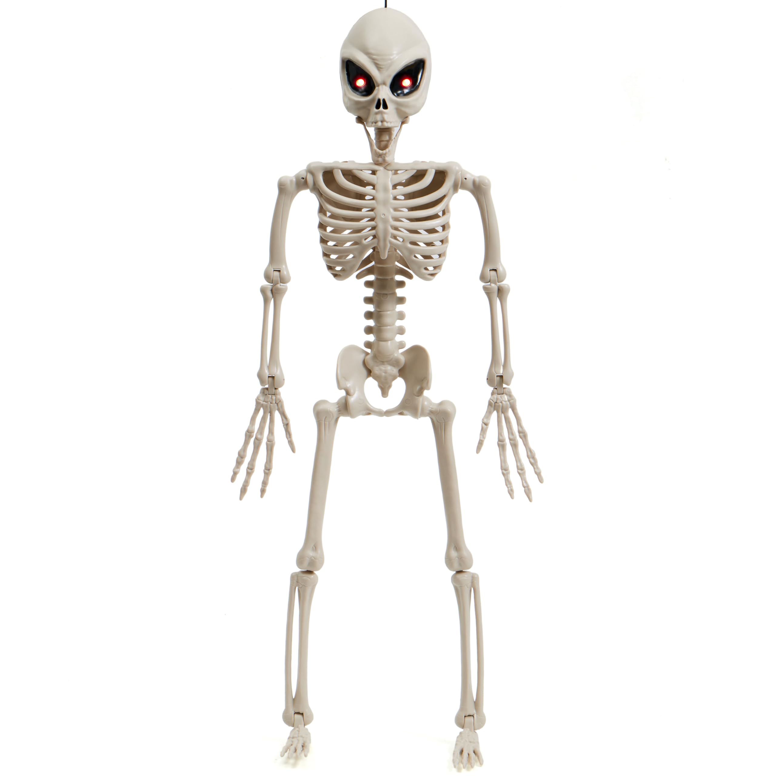 JOYIN Halloween Alien Skeleton 24” Posable Full Body Plastic Bone with Movable Joints for Halloween Photo Props Decorations. Indoor Outdoor Spooky Scene Party Favors. Graveyard Party Decor
