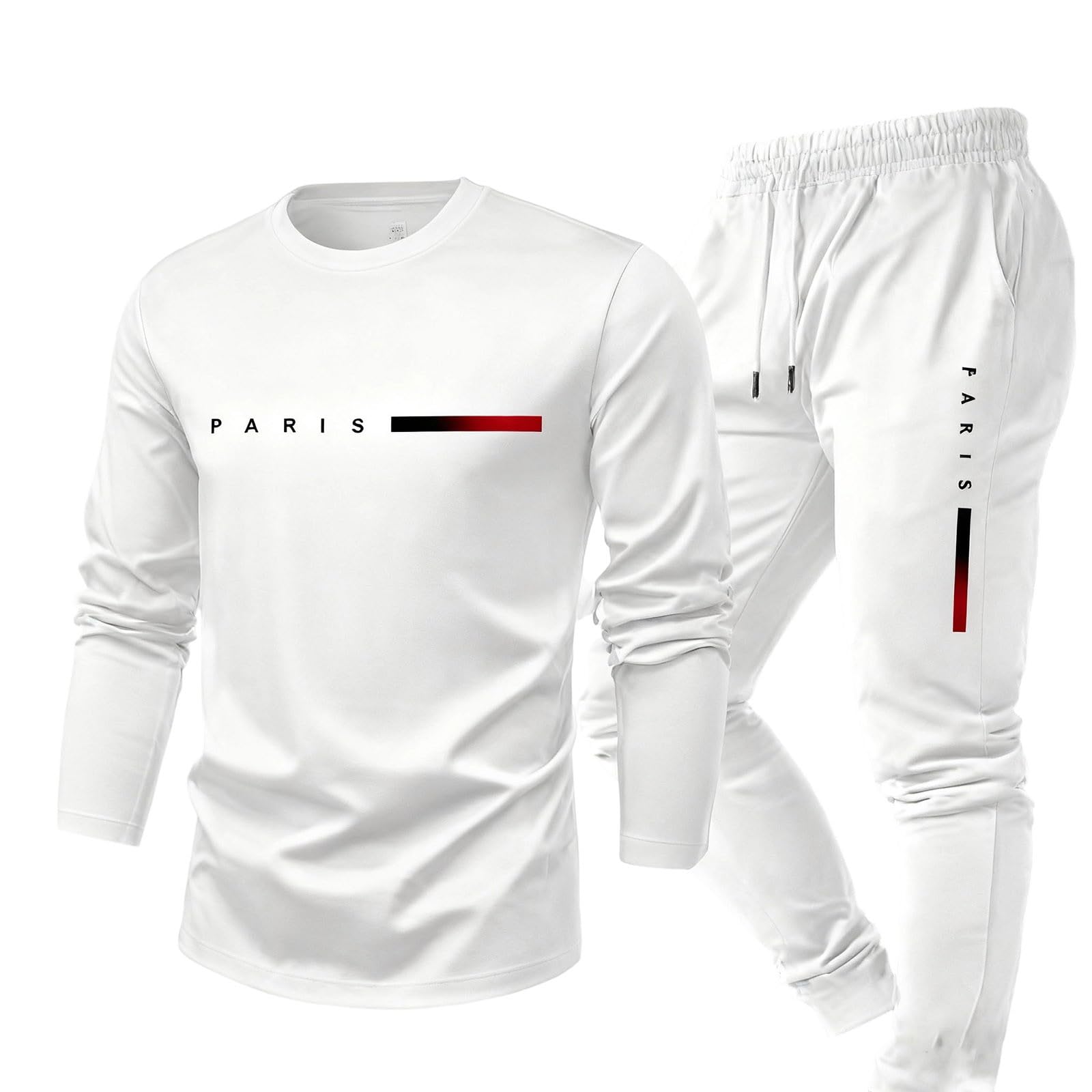 Paris Drucken Trainingsanzüge Für Herren Tracksuit Atmungsaktiv Zweitteiliger Jogginghose Und Tops Einfärbig Trainingsanzug Freizeitanzug Sport Anzug Mit Taschen Jogginganzug