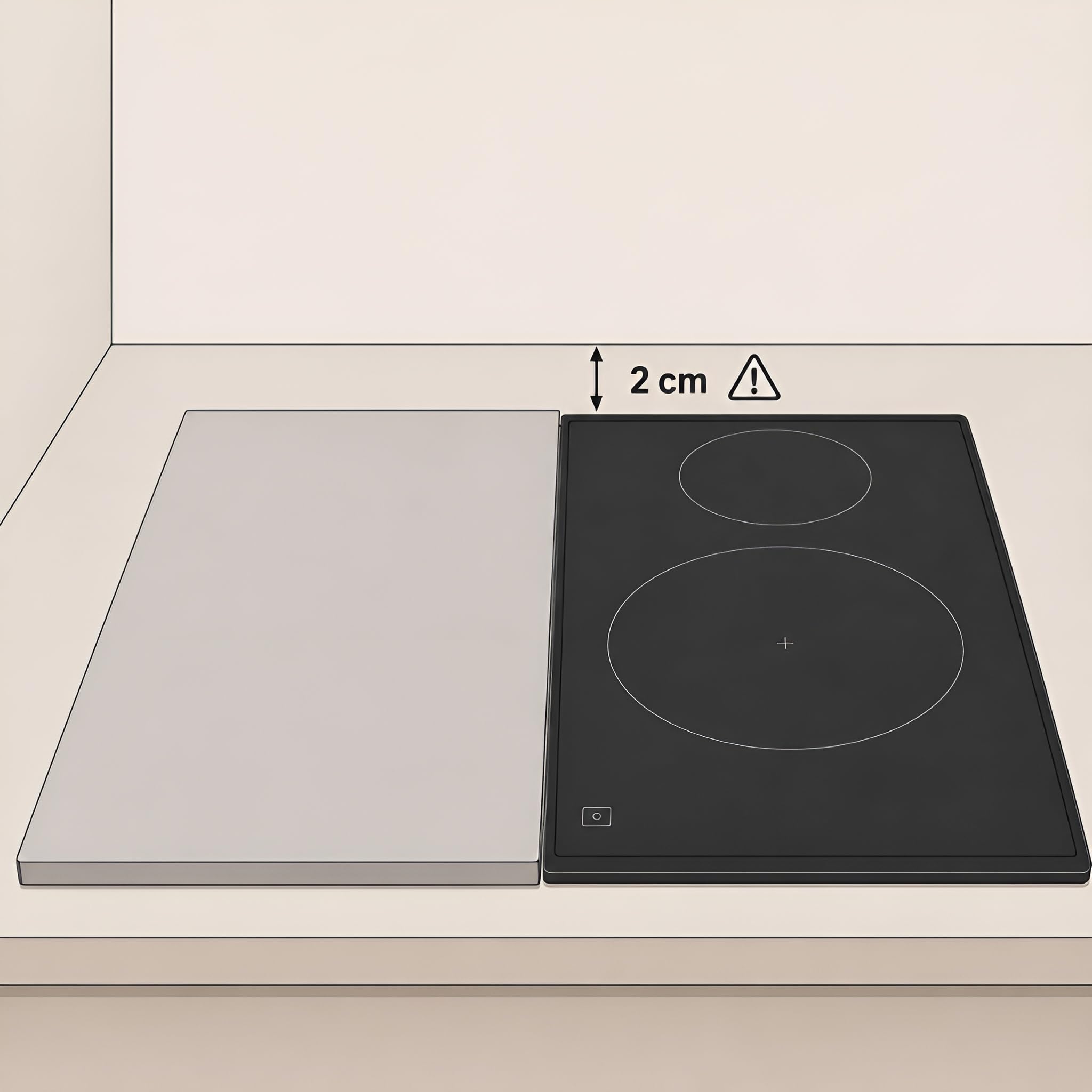 Copri induzione piano cottura e vetroceramica (non GAS). 55 x 33 x 2,5 cm. Fatto a mano in Spagna. Massima resistenza. Copripiano cottura ad induzione, copertura piano cottura. (1, Rosso)