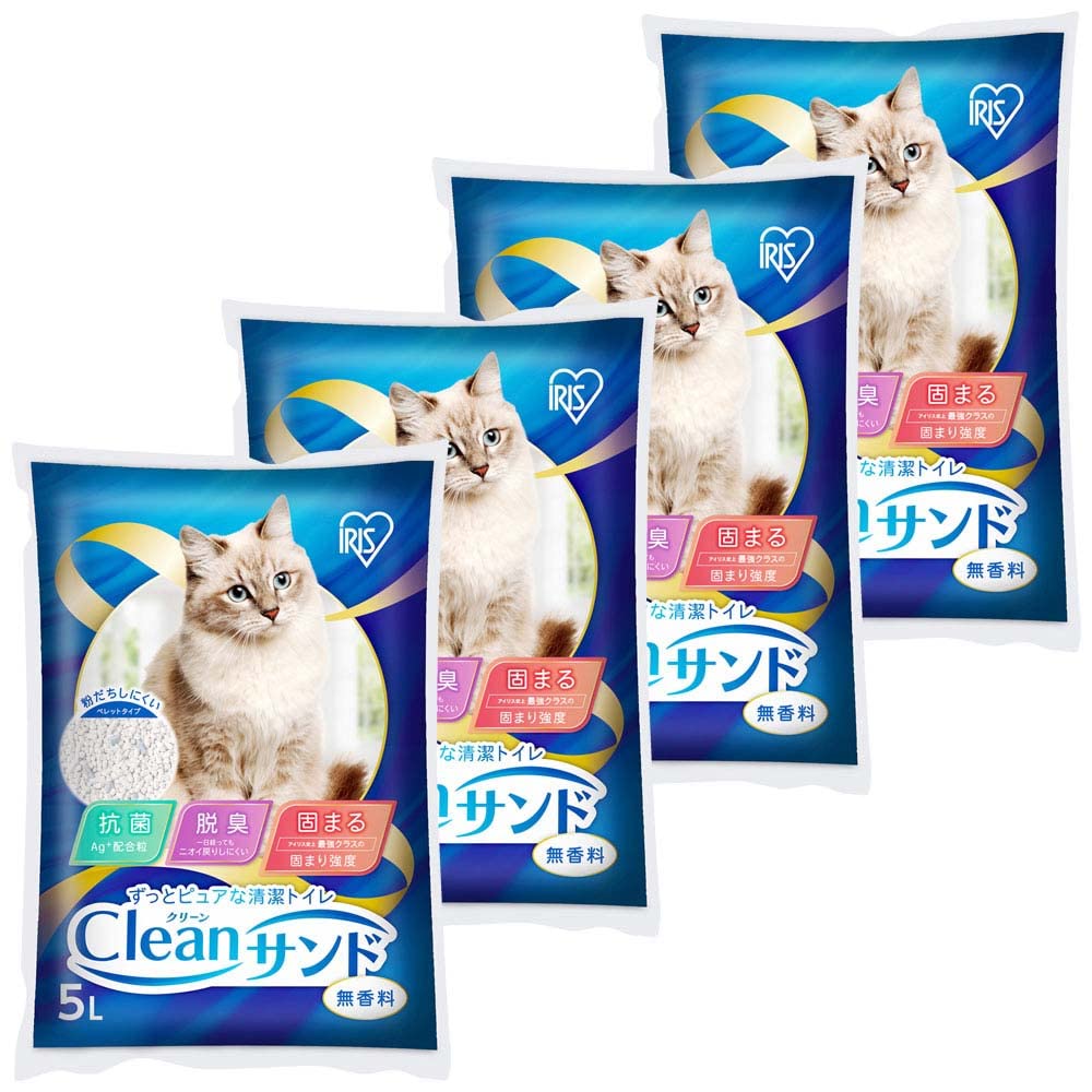 Amazon | アイリスオーヤマ 猫砂 固まる クリーンサンド 5L×4袋セット 
