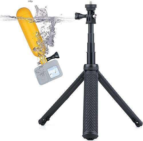 Monopod de aluminio para GoPro Hero 12 11 10 9 8 7 6 5 4 Max Mini AKASO SJCAM DJI cámara de acción con agarre flotante, utilizada como soporte
