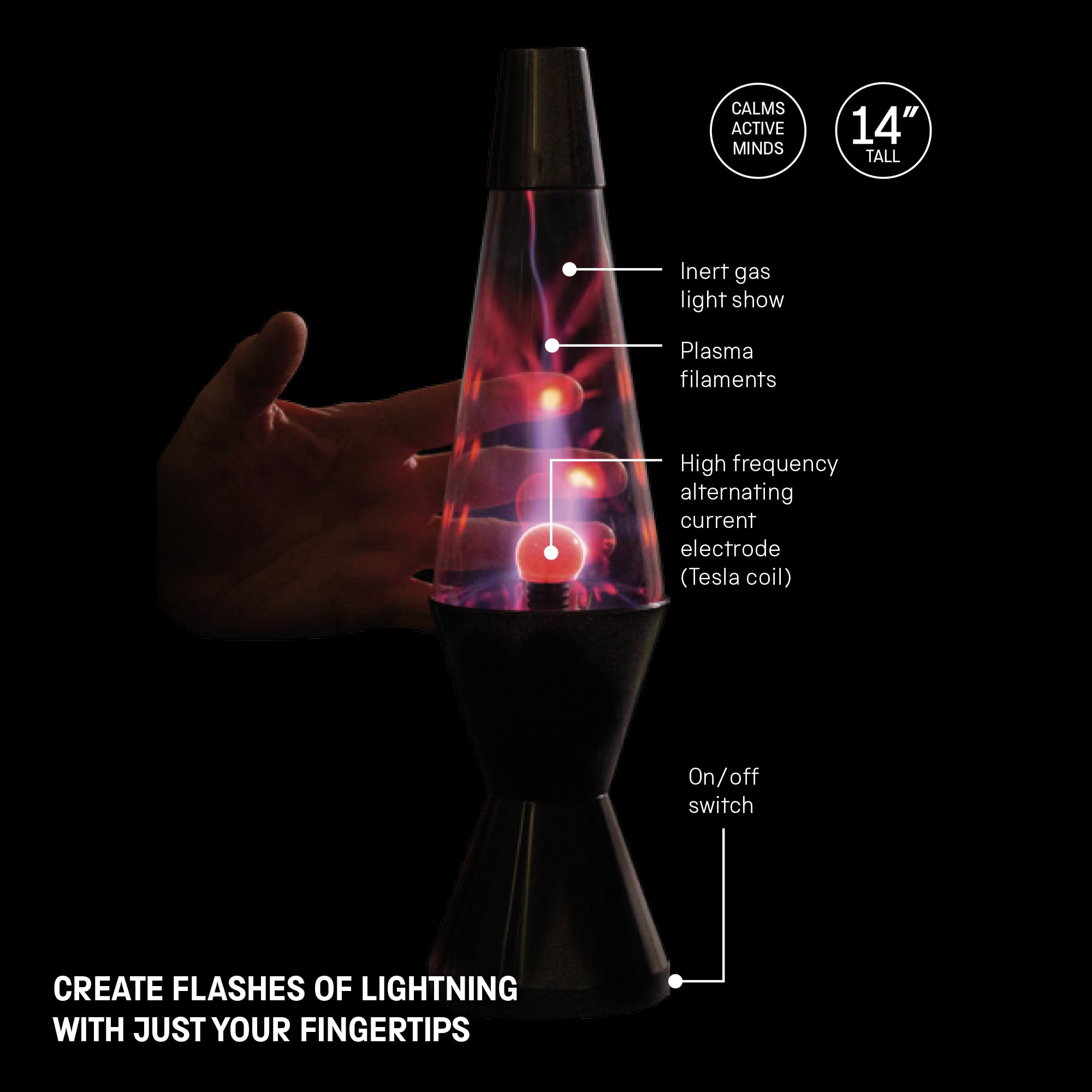 Funtime Gifts Science Museum - Lampada al plasma da 14,5 pollici, display interattivo Lightning con attivazione touch