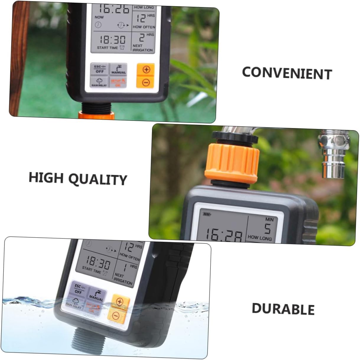 Homoyoyo Watering System Automatic Flower Water Timer Irrigation Timer Large Screen Extend Battery Life