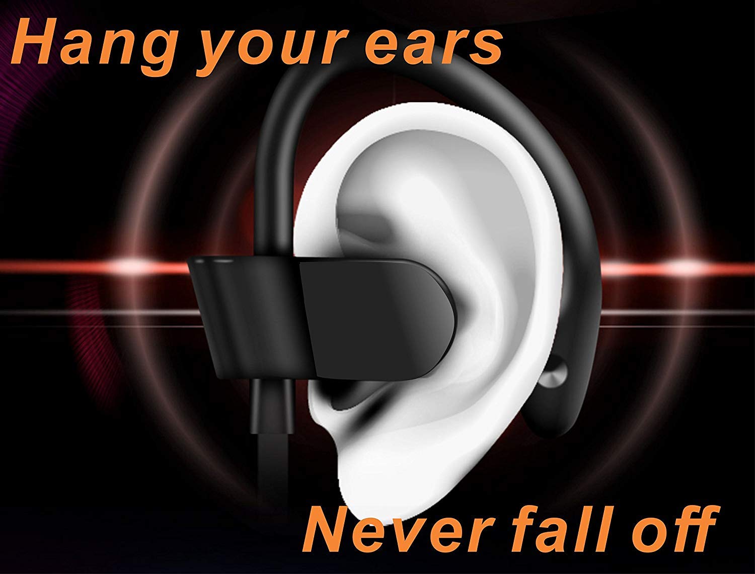 EDOG Earhook Headphones with Ear Clips, Workout Earbuds and Built-in Remote and Mic for Sport Running Gym Workout Compatible for iPhone Samsung HTC LG (Black)