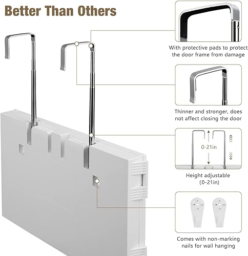 Miniatura 2 de Dripex Espejo de 3 vías para corte de cabello automático, espejo recargable de 360 con luces LED, espejo de corte de pelo triple con ganchos