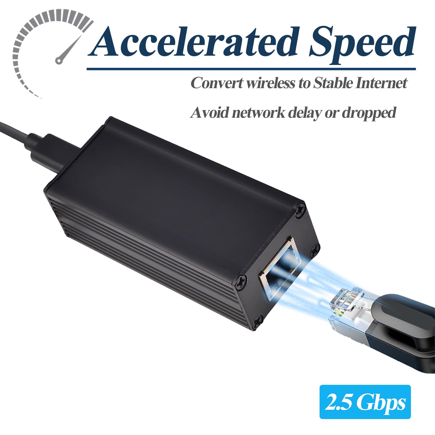 Adattatore PoE 2.5G a USB-C, Alimentazione in Uscita Type-C ed Ethernet 2 in 1, Ricarica Massima 20V 45W e Velocità 2.5Gbps per Phone/Tablet/Laptop, Conforme a IEEE802.3af/at (2.5GPD2CBT-20V)