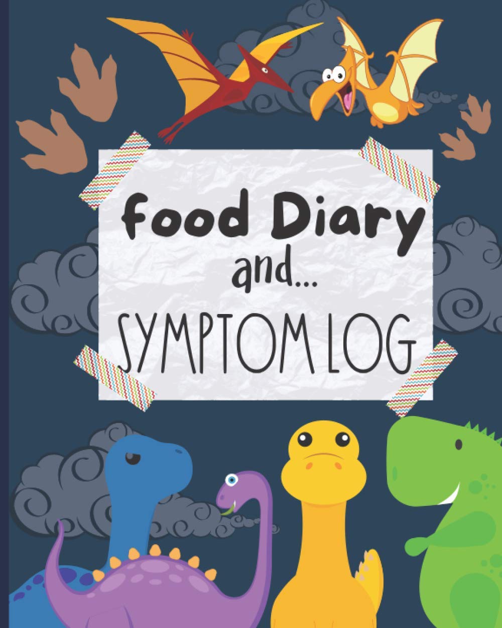 Food Diary & Symptom Log: Food Sensitivity Journal - Food Diary & Symptom Tracker For Kids - Dinosaur Design.