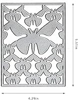Vista 2 de ABTOLS Troqueles de corte de fondo de mariposa de resorte de metal para hacer tarjetas, marco de animales, troqueles de marco rectangular
