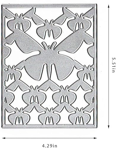 Miniatura 2 de ABTOLS Troqueles de corte de fondo de mariposa de resorte de metal para hacer tarjetas, marco de animales, troqueles de marco rectangular,