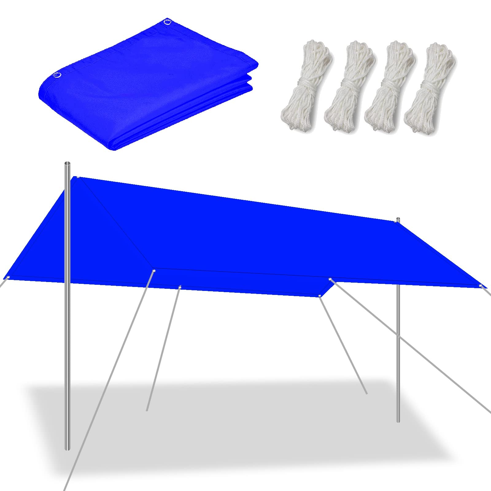 Voile d'ombrage rectangulaire 1,2x3,6m bleu foncé pour pergola et serre