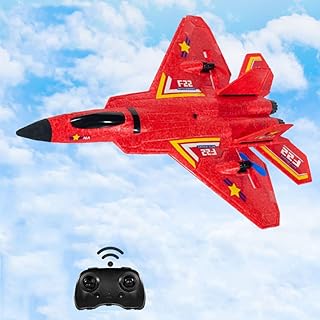 AFEBOO RC Plane, 2.4Ghz Waterproof RC Plane with LED Night Flight Light, Fixed Wing Glider with Built-in Gyro Stabilization System, with Speed Adjustment Toy Gift for Beginners