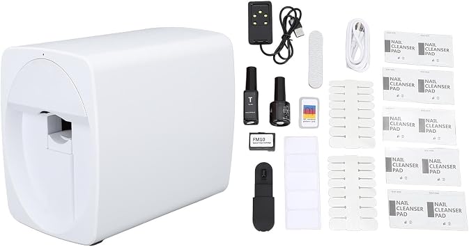 Smart Nail Printer DIY Color Printing Machine with App Control for Personalized Nail Art Creations White