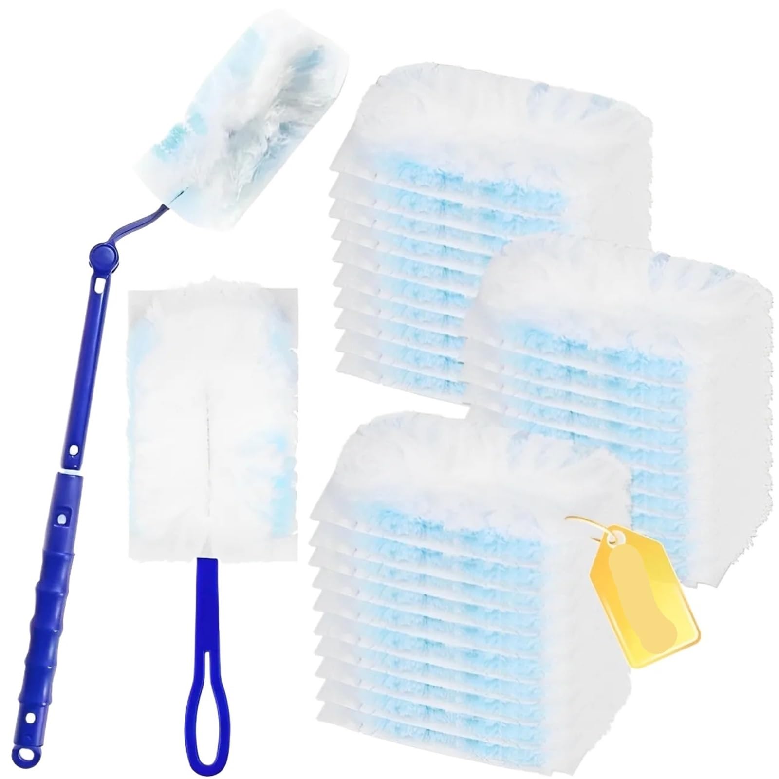 Plumero Atrapapolvo con Cabezales de Repuesto, Cepillo Limpieza escalable, recambios Plumero, Herramienta electrostática for el hogar y la Oficina(AB 20PCS Cloth)
