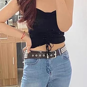Ameri　BELT WAIST PANTS Ameri BELT WAIST PANTS AMIRI Black Pants With Belt Loops And
