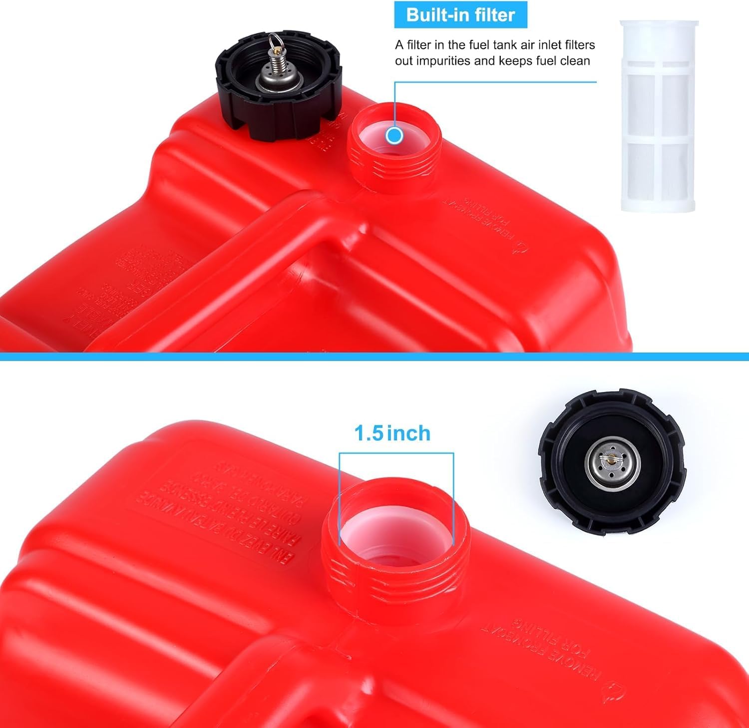 GarveeLife Auslaufsicherer 3-Gallonen-Marine-Kraftstofftank aus robustem HDPE – Tragbarer Bootstank mit 9,8 ft Schlauch, Füllstandsanzeige – Für Außenbordmotoren, ideal für Boote & Outdoor – Farbe: